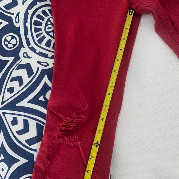 Rag & Bone Red Skinny Distressed Jean - 27 - Picture 8 of 11